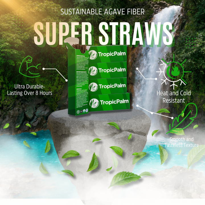 Product feature of Agave Super Straws, shows benefits of the straws